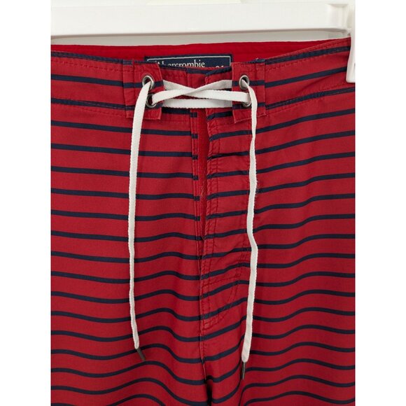 Abercrombie & Fitch Board Shorts Men Size 34 Striped Trunks Beach Sailor Retro - Picture 10 of 12